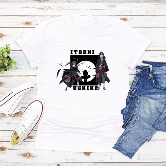Itachi Uchiha White Anime T-Shirt - Picture 1 of 1